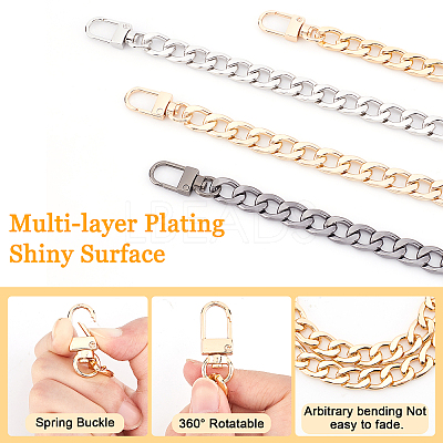 8Pcs 4 Colors Aluminum Curb Chains Bag Handles FIND-PH0001-36-1