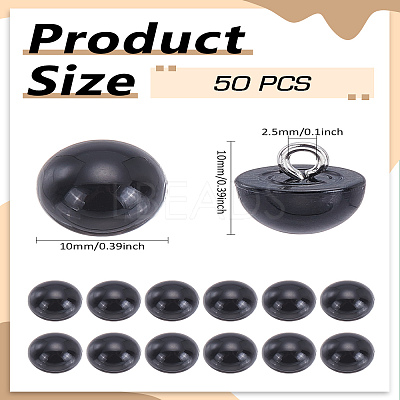 50Pcs 1-Hole Plastic Buttons BUTT-LP0001-13B-1