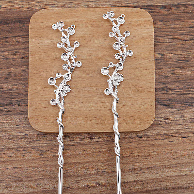 Flower Alloy Hair Sticks Findings PW-WG35257-02-1