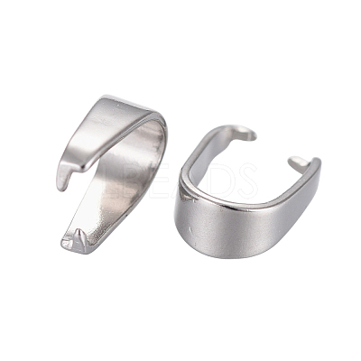 Tarnish Resistant 201 Stainless Steel Snap on Bails for Pendant Making X-STAS-K146-067-3x7mm-1