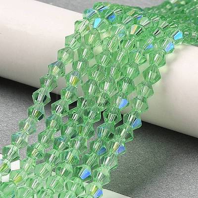 Transparent Electroplate Glass Beads Strands GLAA-F029-3mm-D24-1