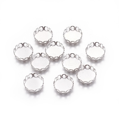 Tarnish Resistant 316 Surgical Stainless Steel Lace Edge Bezel Cups STAS-I118-07P-01-1