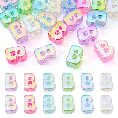 20Pcs UV Plating Transparent Acrylic European Beads OACR-TADJ0001-19B-1