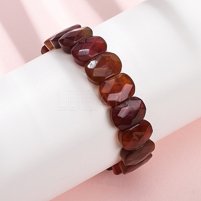 Dyed & Heated Natural Carnelian Beaded Stretch Bracelets for Unisex G-K303-01I-1
