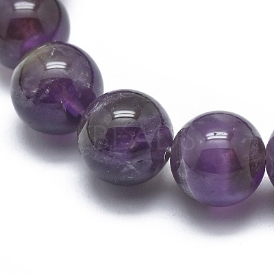 Natural Amethyst Bead Stretch Bracelets BJEW-K212-A-034-1