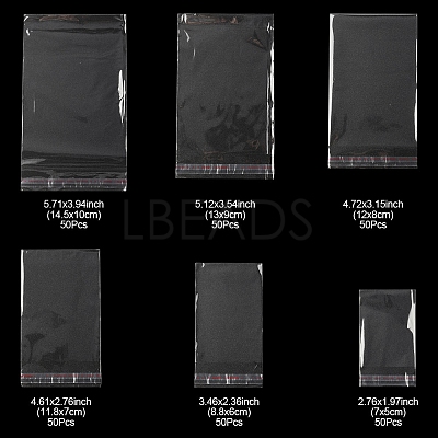 300Pcs 6 Styles OPP Cellophane Top Self-adhesive Bags OPC-FS0001-04-1