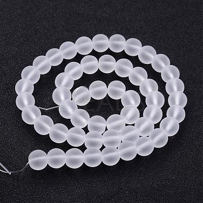 Frosted Glass Bead Strands X-GLAA-G016-6mm-01-1