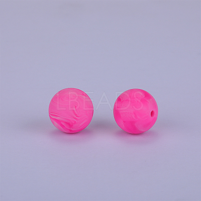 Round Silicone Focal Beads SI-JX0046A-124-1