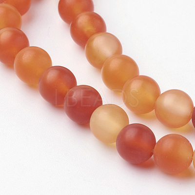 Natural Red Agate Bead Strands G-G735-64F-6mm-1