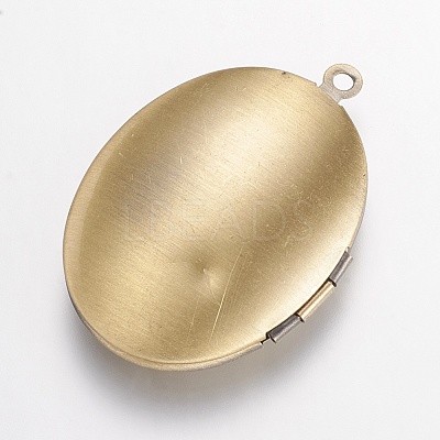 Brass Locket Pendants KK-N0116-048AB-1