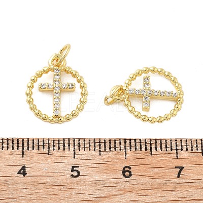Brass Micro Pave Cubic Zirconia Pendants KK-C092-21A-G-1