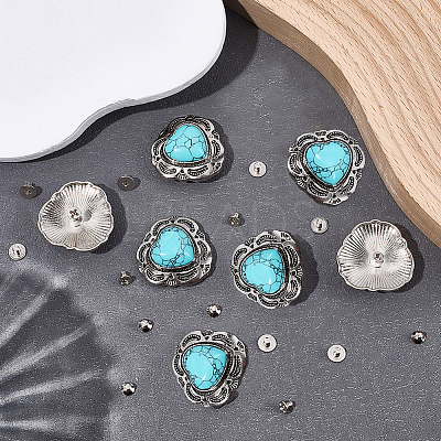 8 Bags Alloy Decorative Rivets BUTT-CP0001-21-1