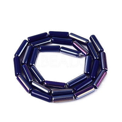 Electroplate Opaque Glass Beads Strands X-EGLA-Q132-02A-B02-1