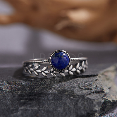 925 Sterling Silver with Natural Lapis Lazuli Finger Rings WGB2E64-16-1