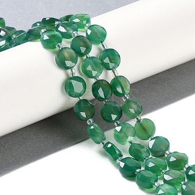 Natural Green Onyx Agate(Dyed & Heated) Beads Strands G-N342-05-1
