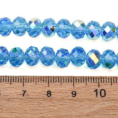 Electroplate Transparent Glass Beads Strands EGLA-A046-01C-16-1