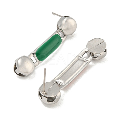 304 Stainless Steel Enamel Stud Earrings EJEW-S229-15P-08-1