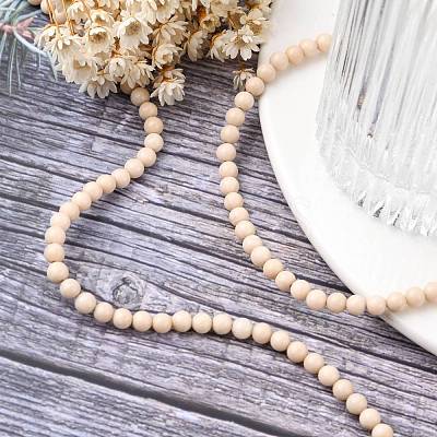 Natural Fossil Beads Strands G-E110-4mm-2-1