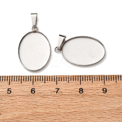 304 Stainless Steel Pendant Cabochon Settings STAS-D379-03B-P-1