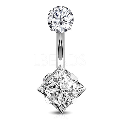 Clear Cubic Zirconia Belly Button Rings WG9960A-28-1