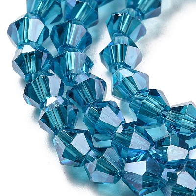 Transparent Electroplate Glass Beads Strands EGLA-A039-T4mm-A01-1