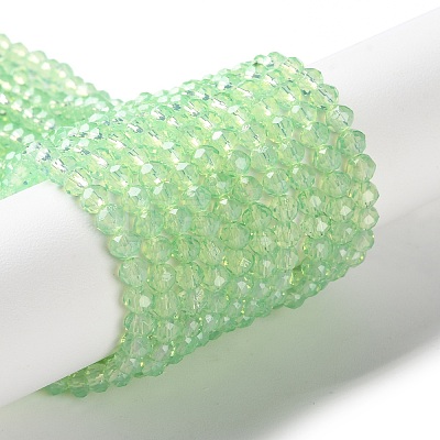 Baking Paint Transparent Glass Beads Strands X-DGLA-A034-J4MM-D02-1