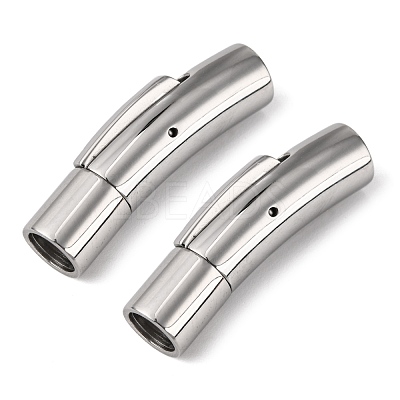 Tarnish Resistant Tube 304 Stainless Steel Bayonet Clasps STAS-Q034-1-1