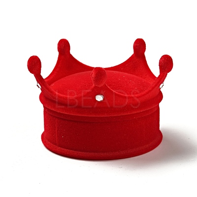 Flocking Plastic Crown Finger Ring Boxes CON-B008-01B-1