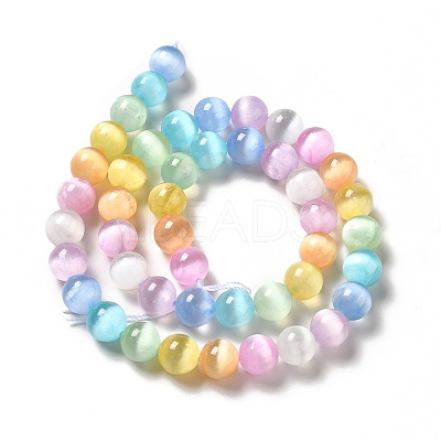 Natural Selenite Beads Strands G-P493-01A-10MM-1