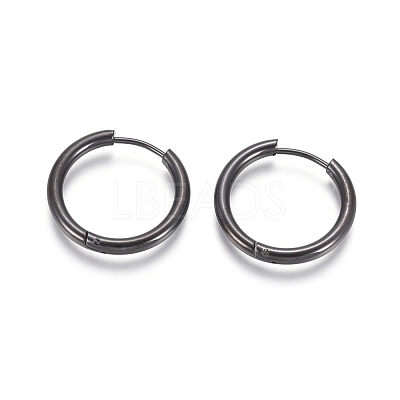 304 Stainless Steel Huggie Hoop Earrings EJEW-F111B-21mm-B-1