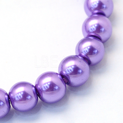 Baking Paint Pearlized Glass Pearl Round Bead Strands X-HY-Q003-4mm-27-1