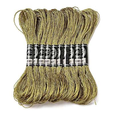 10 Skeins 12-Ply Metallic Polyester Embroidery Floss OCOR-Q057-A12-1