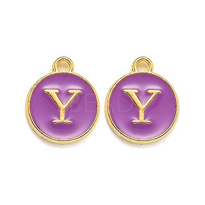Golden Plated Alloy Enamel Charms LS-ENAM-Q437-12Y-1