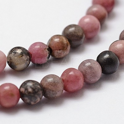 Natural Rhodonite Beads Strands G-G735-10-8mm-1