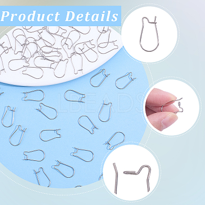 60Pcs 316 Surgical Stainless Steel Hoop Earrings Findings STAS-BBC0010-02-1