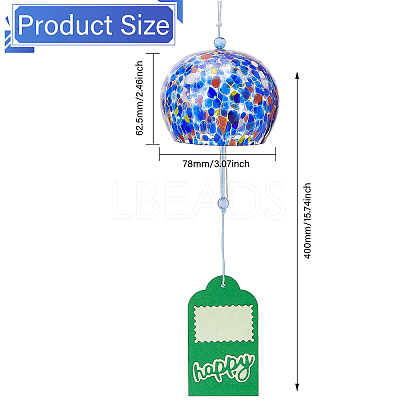 Japanese Glass Polka Dot Half Round Wind Chimes HJEW-WH0069-22A-1