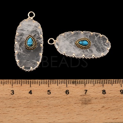 Natural Quartz Crystal & Synthetic Turquoise Carved Pendants GG-CBA5963-02I-1