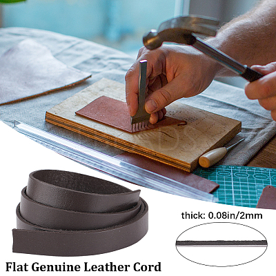 3Pcs Flat Leather Jewelry Cord WL-GF0001-16B-01-1