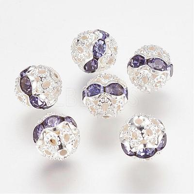 Brass Rhinestone Beads RB-A011-8mm-26S-1