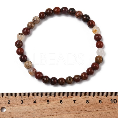 Natural Red Jasper Bead Stretch Bracelets BJEW-K212-A-012-1