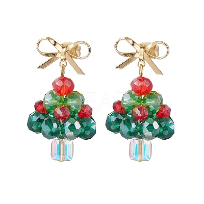 Handmade Glass Beads Dangle Stud Earrings EJEW-TA00596-1