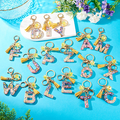 Alloy Resin Polygon Keychains KEYC-TADJ0002-03G-Z-1