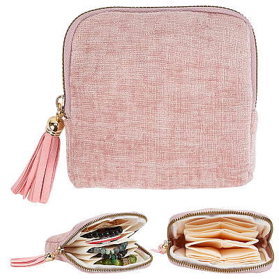 Velvet Jewelry Storage Zipper Bags with Tassel ABAG-PA0001-01B-1