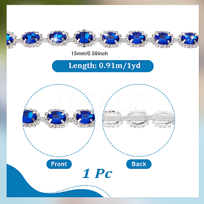 1 Yard Brass Glass Rhinestone Chains KK-NB0003-96B-1