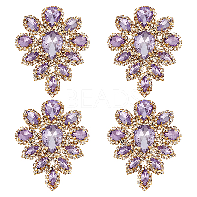 4Pcs Teardrop Shape Hotfix Rhinestone PATC-FG0002-25C-1