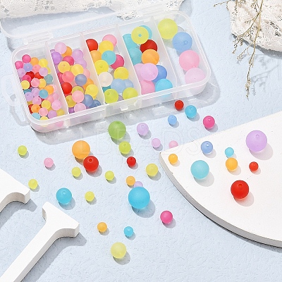153 Pcs 5 Style Transparent Acrylic Ball Beads FACR-YW0001-03-1