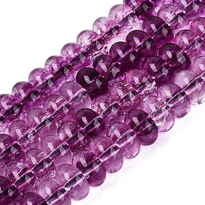 Crackle Transparent Glass Beads Strands GLAA-N074-02A-06-1
