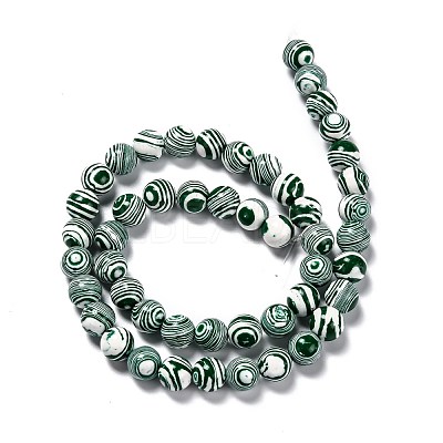 Synthetic Malachite Beads Strands G-I199-32-10mm-F-1