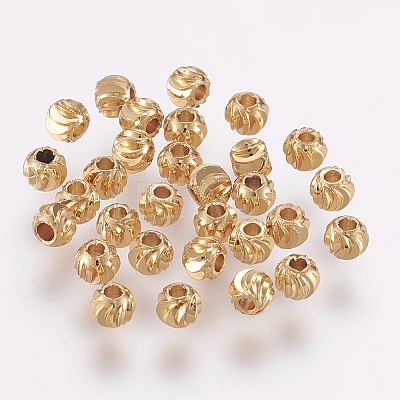 Brass Spacer Beads X-KK-G312-01G-4mm-G-1