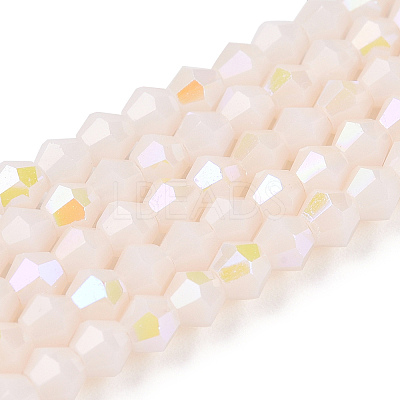 Opaque Solid Color Electroplate Glass Beads Strands EGLA-A039-P2mm-L06-1